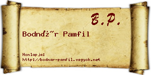 Bodnár Pamfil névjegykártya